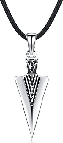 Pfeilspitze Halskette Herren Silber 925 Wikinger Pfeil Kette Keltischer Knoten Anhänger Schmuck für Männer