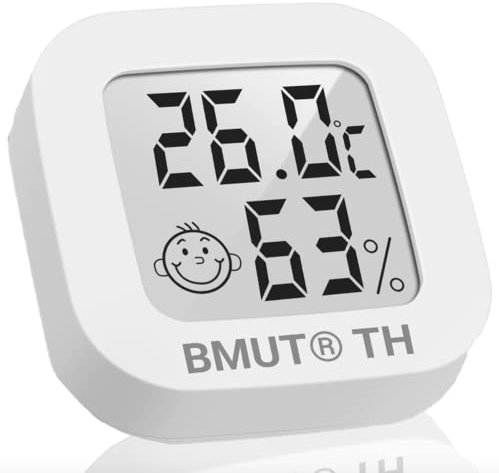 1x Mini Thermometer Hygrometer zum Aufstellen oder Wandmontage Innenraum, Wohnzimmer, Büro (Feuchtigkeit & Temperatur)