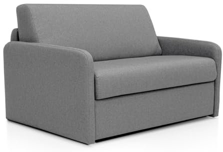 Vente-unique-Schlafsessel mit Matratze - Liegefläche 100 cm - Stoff - Hellgrau - NADOA