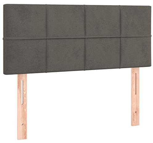 vidaXL Kopfteil, Bettkopfteil mit Holzbeinen, Höhenverstellbar Polsterkopfteil für Bett, Betthaupt Bettzubehör Schlafzimmer, Dunkelgrau 80x5x78/88cm Samt
