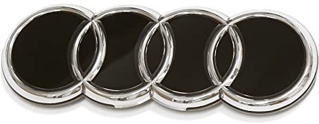 Audi 89A8536052ZZ Ringe Logo Zeichen Kühlergrill Emblem vorn, schwarz/Chrom