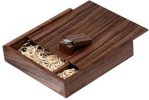 Clé USB en Bois personnalisée avec boîte - Cadeau de Mariage d'anniversaire avec Logo de Photographie