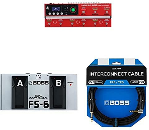 BOSS RC-600 Loop Station Bündel mit BOSS Fs-6 und BCC-3-TRA 3 Fuß/1 m Premium-TRS-Kabel