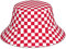 TOPUNY Farbige Rollschuhe Druck Doppelseitiger Fischerhut Sonnenhut mit reflektierenden Streifen, Rot, Weiß, 8