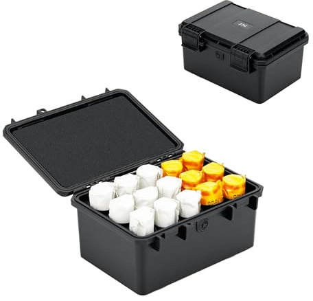 JJC 120 Filmkassetten Kanister für 15 Rollen von 120 Mittelformatigen Folien, Negativfilme Wasserdicht Schützende Box Container Veranstalter