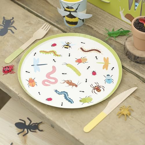 Ginger RayCreepy Crawly Bugs Papier-Partyteller, Kindergeburtstagsgeschirr, 8er-Pack