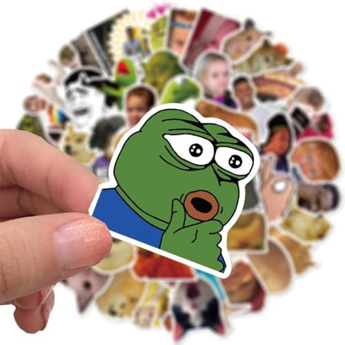 Jumadas – „50 Stück Meme-Aufkleber: Lustig, berühmt und für Erwachsene und Kinder – perfekt für Laptops!“