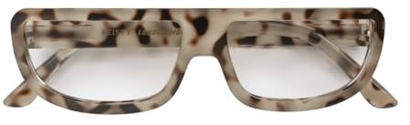 LONDON MOLE® Brainy Lesebrille – Halbmondbrille mit Vollrand und Federscharnieren – Unisex (Glänzendes helles Schildpatt, +3,0)