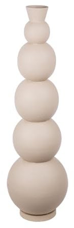 Casablanca Deko Vase groß Bodenvase - Moderne Vase XXL aus Eisen - Wohnzimmer Dekoration Vase für Pampasgras Blumen - Farbe: Beige - Grau Höhe 87 cm