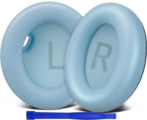 SOULWIT Earpads Replacement for Anker Soundcore Space One (S1) Headphones, Ear Pads Cushions with Softer Protein Leather, Noise Isolation Foam - Crystal Blue