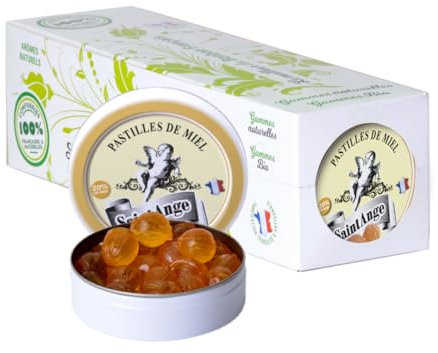 Lot 10 boites Miel Pastilles Saint-Ange Bonbons Traditionnels 100% Français Miel