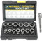 14 PCS Bolt Extractor Set, Impact Bolt & Stripped Lug Nut Remover Socket Tool, Nut & Bolt Grip Extractor Socket, Extraction Socket Set for Damaged Frozen Studs Rusted Rounded-Off Bolts & Nuts Screws