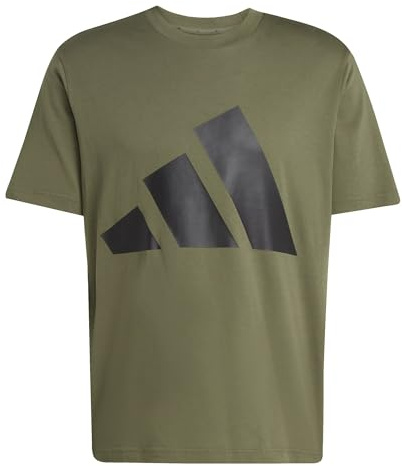 adidas Herren Essentials Big Logo Single Jersey Shirt, Olive Strata/Black, M