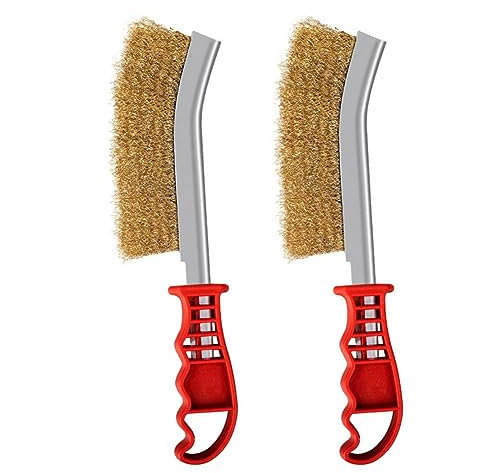 KKXXYQFC 2 Piezas Resistente Parrilla de Barbacoa Cepillo de Alambre de Acero para desoxidar Cepillo de Alambre de Acero para desoxidar Resistente Suministros para el hogar Que ahorran Mano de Obra