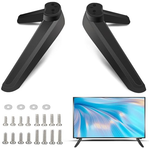 Piedi per TV Universale Supporto TV da Tavolo Con Viti Gambe Nere per TV Base Sostituzione Base Supporto TV Gambe di Supporto TV Universali per La Maggior Parte dei Supporti TV 32 40 49 50 55 Pollici