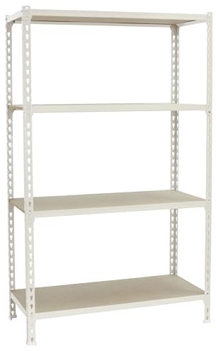 PROREGAL Schwerlastregal MID MULI | HxBxT 150x100x50cm | 4 Fachböden | Fachlast 150kg | Weiß | Lagerregal Kellerregal Werkstattregal
