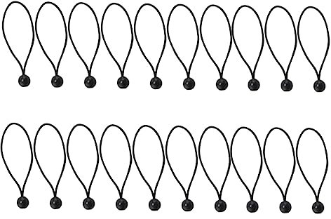 VANZACK 25 Stück Elastische Bungee Seile mit Fliegendem Scheibenkopf aus Polyester Starke Elastizität und Konstanter Zug für Zeltzubehör und Baldachinrahmen