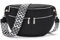 Snmoec bauchtasche damen groß schwarz umhängetasche damen gross Vegan Leder crossbody bag damen groß wasserdichte gürteltasche damen schwarz