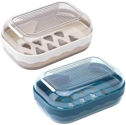 KOLZEMV 2pcs Boîte à Savon Portable de Voyage avec Couvercle Porte-Savon Étanche et Scellé pour la Maison, boite savon voyage,Salle de Bain, Randonnée, Voyage, Camping et Autres activités de Plein Air