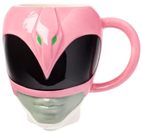 Silver Buffalo Power Rangers 3D Sculpted Ceramic Mug Featuring Pink Ranger, 20 Ounces