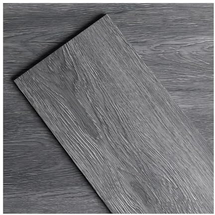 ATOPOSE Vinyl-Bodenbelag - 1 Stück 4x6 Muster, selbstklebende Holzplanke, einfache DIY-Verlegung(Dunkel Grau)