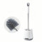 YIAGUN Silicone Toilet Brushes & Holders, Deep Cleaner, Toilet Brush with Quick Drying Holder Set for Bathroom-White