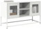 Rantry Mobile TV Bianco 100,5x39x60,5 cm in Acciaio, Mobile Porta TV Mobiletto Basso per TV per Tavolino da Salotto Industriale Supporto TV Soggiorno
