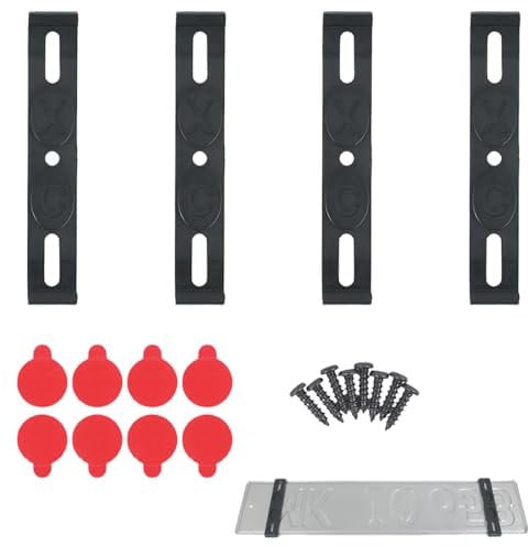 NHQZ Kennzeichenhalterung Set Für 2 Kennzeichen,Rahmenlose Kennzeichenhalter Rahmenlos Nummernschildhalter Für Jedes Auto, Kennzeichentafeln Für 110 Mm Kennzeichenrahmen, Nicht Für Österreich