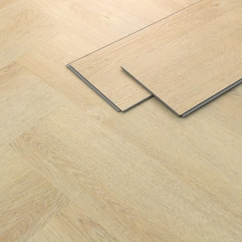 ML-Design Pavimento in PVC Deluxe Vinile a Click Rovere Naturale Spina di Pesce 61x12,8x4,2mm 7,8m² 100 Listoni Marrone Aspetto Legno Antiscivolo Impermeabile Classe di Utilizzo 34