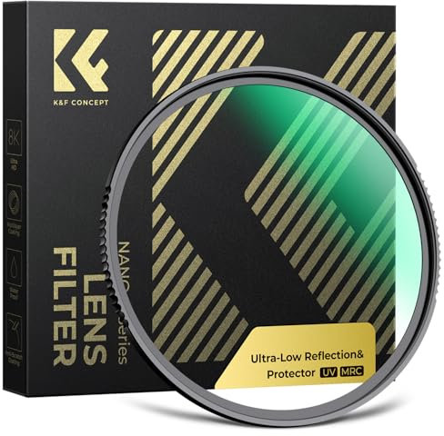 K&F Concept 77mm Filtro Riflessione Ultrabassa & 9H Ultra-Duro UV per Obiettivo Fotocamera, Protezione Ultravioletti, Vetro Ottico con 28 Strati Nano Rivestimento (X Serie)