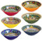 Bols à Soupe en Porcelaine 900 ml, Ensemble de 6 Bols pour Pâtes/Salade/Soupe, Assiettes Creuses - Style Bohème pour Cuisine, Passe au Micro ondes et au Lave-vaisselle