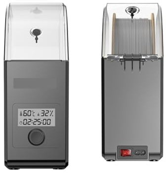 Essiccatore Filamento 3D, Scatola essiccatore a filamento regolabile da 1 PC 2.0 Riscaldamento ad aria calda a 360° Filamenti da 1,75 mm e 2,85 mm Supporto timer 24 ore in tempo reale