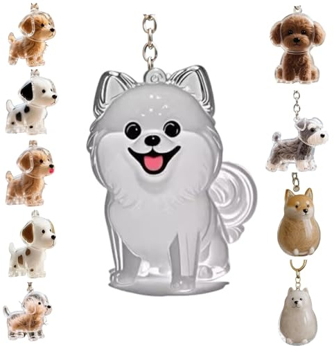 Zengjunwei Hundehaar Sammler Schlüsselanhänger Charme Memorial Storage Box, Haustier Haar Lagerung Schlüsselanhänger,Haustier Katze Hund Haar Lagerung Fall für Tierhalter (L)