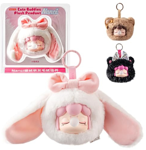 Rolife Nanci Jouet d'Art de Collection – Peluche Animale Douce avec Porte-clés, Cadeau Créatif pour Adolescents et Adultes, Surprise de Noël & Anniversaire (Lapin en Peluche Mignon)