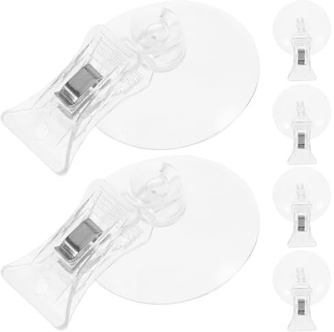 SAFIGLE 6 Stück Saugnapf Klemmen aus Kunststoff für Schilder und Labels | 44 Mm Format, Transparente Clips, Einfache Montage, Schlichte Elegante Ausführung
