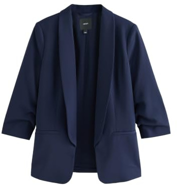 NEXT Damen Standard Blazer mit gerafften Ärmeln im Relaxed Fit