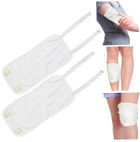 Rizinusöl-Packung, 2 Stück, 30, 5 x 15, 2 cm, auslaufsicher, wiederverwendbare Rizinusöl-Packung, verstellbare weiche Packungen für Knie, Waden, Ellenbogen, Handgelenk (nicht im Lieferumfang enthalte