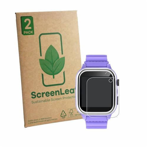 ScreenLeaf 2 Stück Schutzfolie für kaacly Kids Smartwatch 1.44 [nachhaltiger Displayschutz, Folie, transparent, kratzfest]