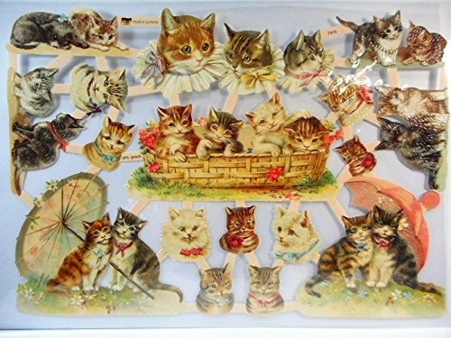 Glanzbilder Katze Katzen EF 7415 Oblate Posiebilder Scrapbook Deko GWI 373