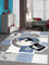 CARPETIA Teppich Kinderzimmer Babyzimmer Jungen AFFE Pirat blau crème grau schwarz Größe 140x200 cm