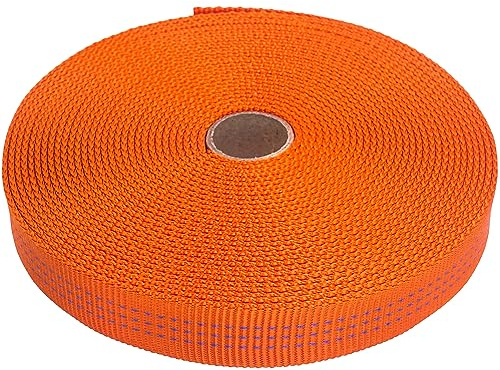 GM Climbing Nylon-Röhrenband, 2,5 cm, CE-Zertifiziert, UIAA-Zertifiziert, 1814 kg, robust, zum Klettern, Rettung, Überlebensarbeiten, allgemeine Verwendung, 2,5 cm x 9,1 m, Orange