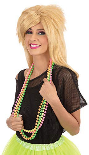 Bristol Novelty BA3310 Halskette mit Perlen, neonfarben, 1980er-Jahre-Stil, Damen, mehrfarbig Halloween