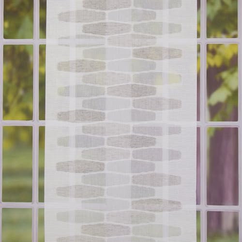 SCHÖNER LEBEN. Schiebevorhang Streifenstruktur Scherli Gemustert weiß braun Stein 245x60cm