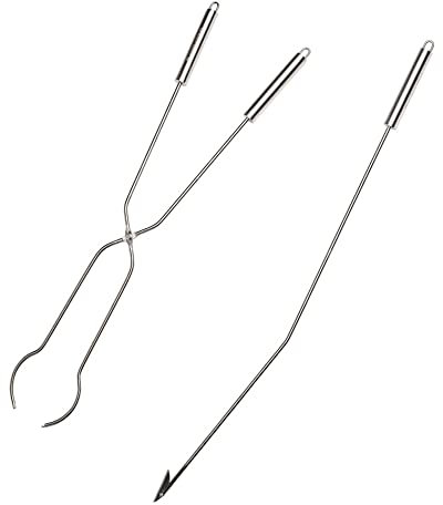 Solo Stove Werkzeug für Feuerschale - Edelstahl-Feuerstellen-Zubehör - Outdoor-Kamin, Feuerstelle, Feuertonne, Feuerkorb - Praktisches Set mit Schürhaken & Holz- & Kohlenzange