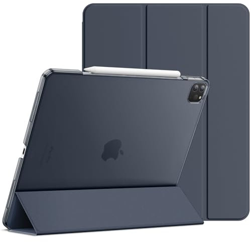 JETech Custodia per iPad Pro 12,9 Pollici (Modello 2020/2018), Compatibile con Pencil, Cover con Auto Svegliati/Sonno (Blu Marino)