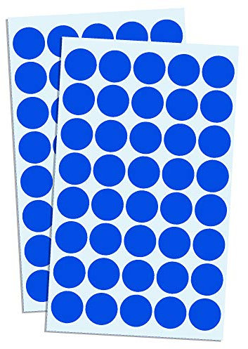 2000 Stück, 20mm Punktaufkleber Klebepunkte Aufkleber Etiketten Markierungspunkte Selbstklebende - Blau