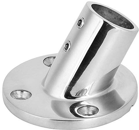 Marine Grade Edelstahl Boat Deck Handlauf Fitting 60 Grad runde Basis für 22mm oder 25mm Rohr(22mm)