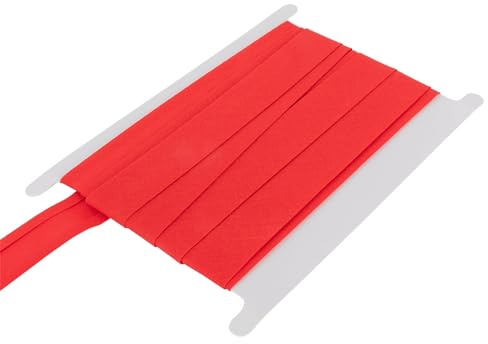 DFL 100% Cotton Bias Binding Tape, Premium Sewing Trim – 5 Metre Length | 1 Inch (25 mm) or 1/2 Inch (13 mm) Widths | 30 Colours for Quilting, Dressmaking & Crafts(Red,1 Inch/25mm Wide)