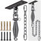 Dolibest Appendiabiti da Soffitto Amaca Swing Appeso Hardware Bracket Set Girevole 6 Millimetri Primavera 1m Catena Moschettone per Interni All'Aperto Parco Giochi Sedia Yoga Corda Punzonatura Borse