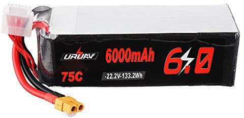KINGDUO 22.2V 6000Mah 75C 6S Lipo Battery Xt60 Plug For 600 700 800 Rc Helicopter